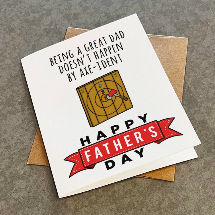 Lumber Jack Dad - Father's Day Card - Axe Throwing Pun - Funny Hipster Dad Greeting Card