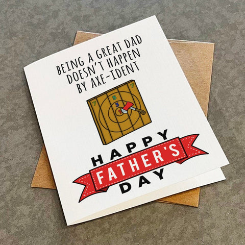 Lumber Jack Dad - Father's Day Card - Axe Throwing Pun - Funny Hipster Dad Greeting Card