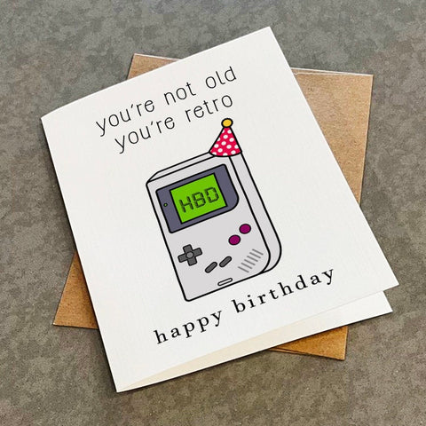 90s Gamer Console Birthday Card For Brother - You're Not Old You're Retro - Birthday Card For 90s Gamer - Birthday Card For Husband