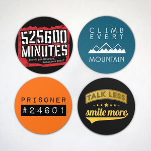 Musical Motivating Magnets - Set 2 - Climb Every Mountain - Prisoner 24601 - 2.6 Inch Magnets