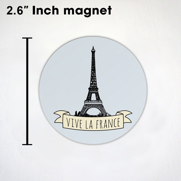 Paris Travel Magnets - Paris I Love You - France Flag Magnet - 2.6" Inch or 4" Inch Fridge Magnets - Paris Tourist Magnet