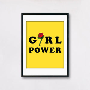 Girl Power Print - Colorful Motivating Poster - Womens Empowerment Poster - Gen-Z Yellow