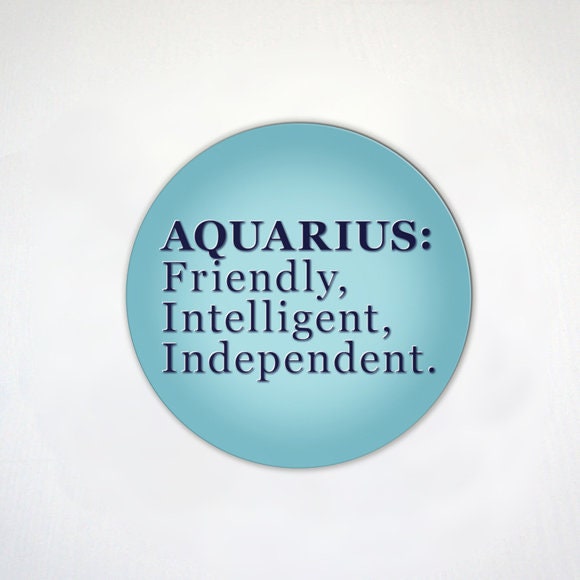 Aquarius Magnet - Zodiac Sign Magnet - Aquarius Symbols and Icons - 2.6 Inch Fridge Magnets