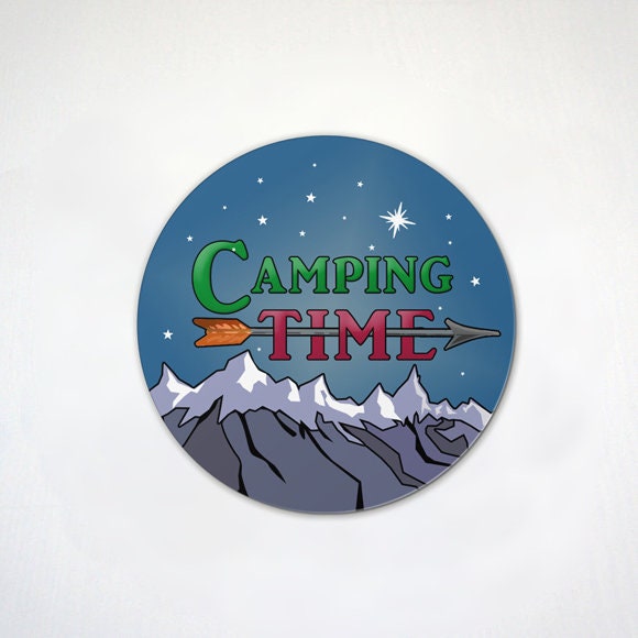 I Love Camping 4 Pack Magnet Set - Happy Camper - Inspiring Camping Magnets - Gifts for Campers