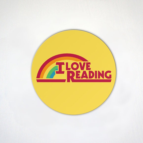 I Love Reading - Book Reader 4 Pack Magnet Set - Cute Fridge Magnets For Novel Junkie 2.6 Inches or 4 Inches - Gift Set For Avid Reader