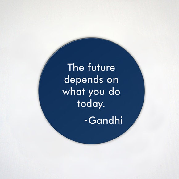 Inspirational Gandhi Quotes Fridge Magnets - Be The Change - An Eye For An Eye