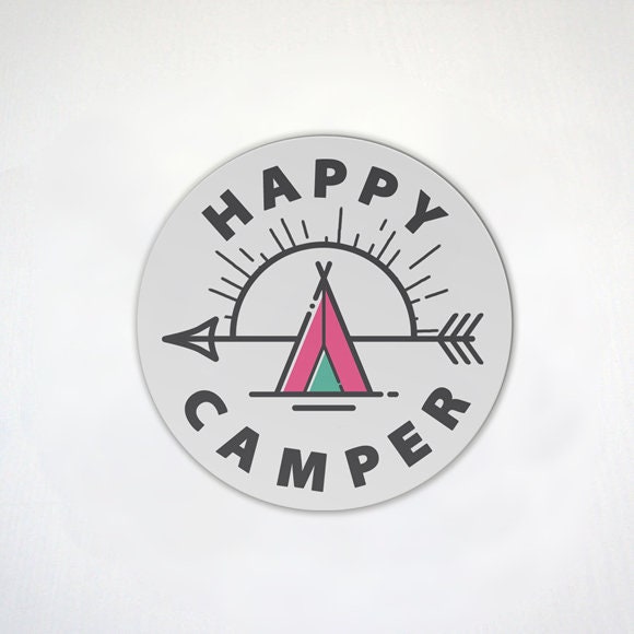 I Love Camping 4 Pack Magnet Set - Happy Camper - Inspiring Camping Magnets - Gifts for Campers