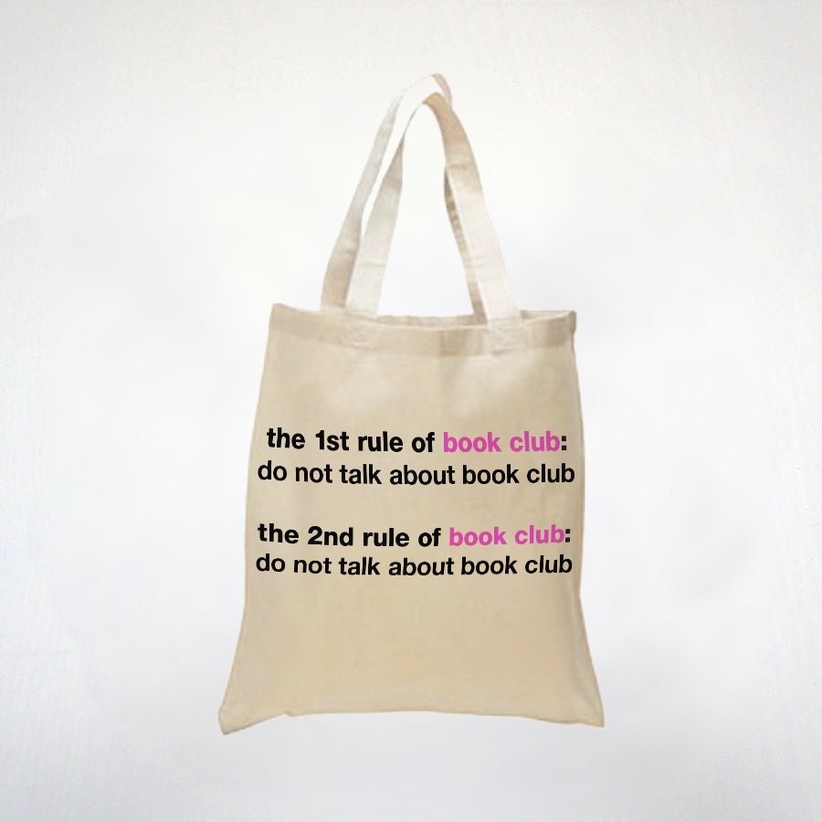 Book Club Gift Tote - The Rules of Book Parody Quote - Shopping Tote - 100% Cotton Canvas Tote - Gift To Friend