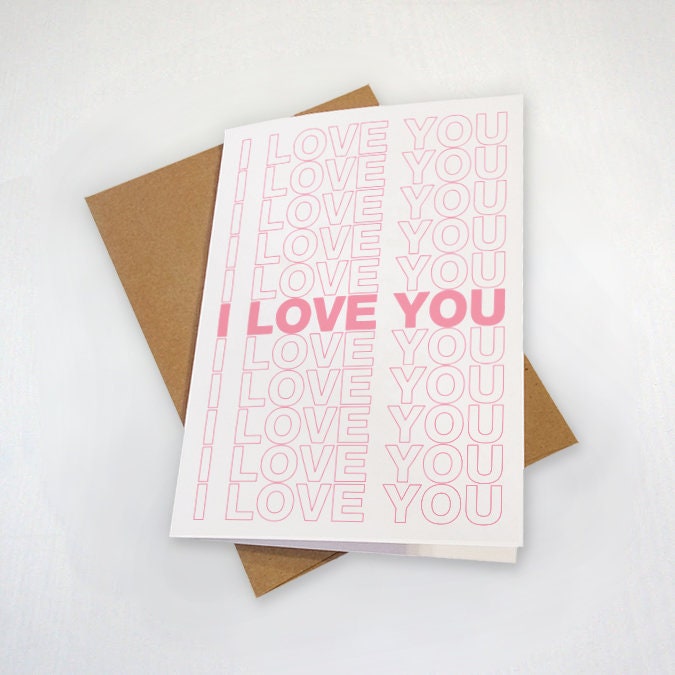 I Love You Valentine's Day Card - Watermelon Pink Colour Palette