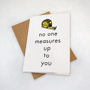 Handyman Father Birthday Card - Witty & Cute Greeting Card For Mr. Fix Dad - No One Measures Up To You - Jack of All Trades