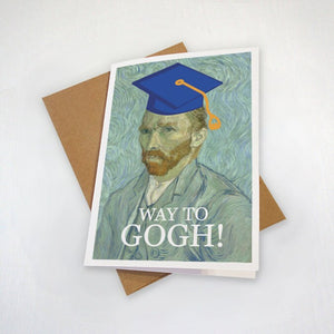 Way To Gogh Art Major Graduation Card - Vincent Van Gogh - Funny Pun Greeting Card Self Portrait