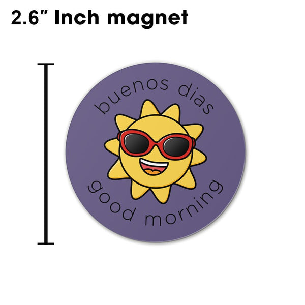 Learn Spanish 4 Pack Magnet Set - English Translation - Colourful Manget - 2.6" Inch or 4" Inch Fridge Magnets