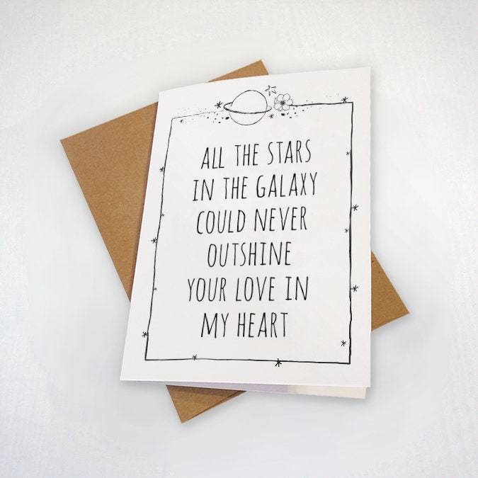 Stars Anniversary Card For Husband - All The Stars In The Galaxy - Cute Anniversary Greeting Card - Romantic Anniversary Cards for Wife