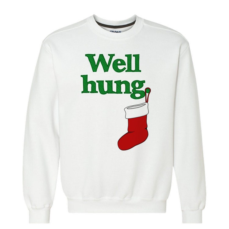 Well Hung Stocking Stuffer Christmas Sweater - Punny Christmas Sweater