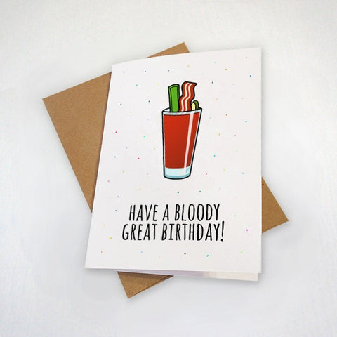 A Bloody Great Greeting Card - Ceasars & Bloody Mary's Cocktail Drinks Birthday Card - Cute Birthday Card For BFF