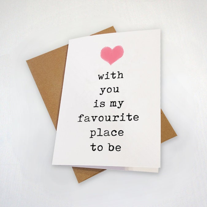 My Favourite Place To Be - Simple Anniversary Card For Husband or Wife - I'm With You
