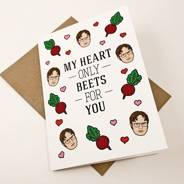 My Heart Only Beets For You - Cute Anniversary Day Card - Classic TV Show Greeting Card