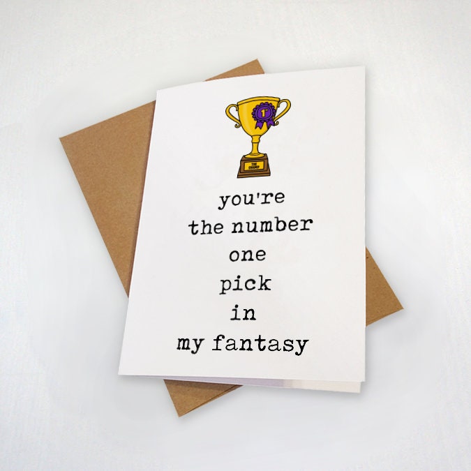 Valentine's Day Card For Fantasy Sports Player - Funny Greeting Card For Boyfriend - Football Fantasy League - Stats Buff