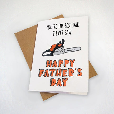 Best Dad Ever Father's Day Card, Funny Father's Day Card, Power Tool Dad, Witty Father's Day Card