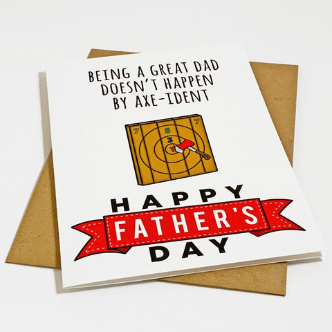 Lumber Jack Dad - Father's Day Card - Axe Throwing Pun - Funny Hipster Dad Greeting Card