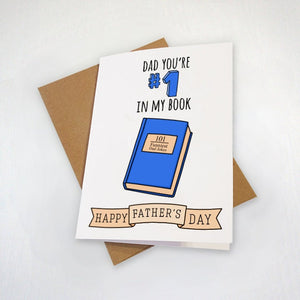 Number 1 Dad Father's Day Card - Funny Father's Day Card For Book Lover - Novelist Dad Author - Library Father's Day Card - Acedemic