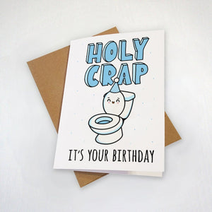 Toilet Birthday Card - Potty Humour Birthday Card- Holy Crap It's Your Birthday - Funny Birthday Card For Niece or Nephew - Toilet Paper
