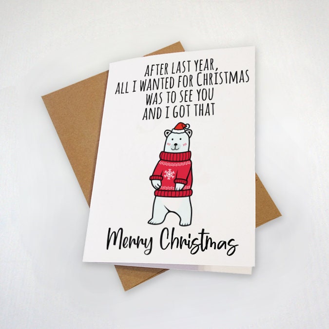 Christmas Reunion Greeting Card - All I Want For Christmas Is To See You - Post Pandemic Holiday Card - 2021 Christmas Card Family Gathering