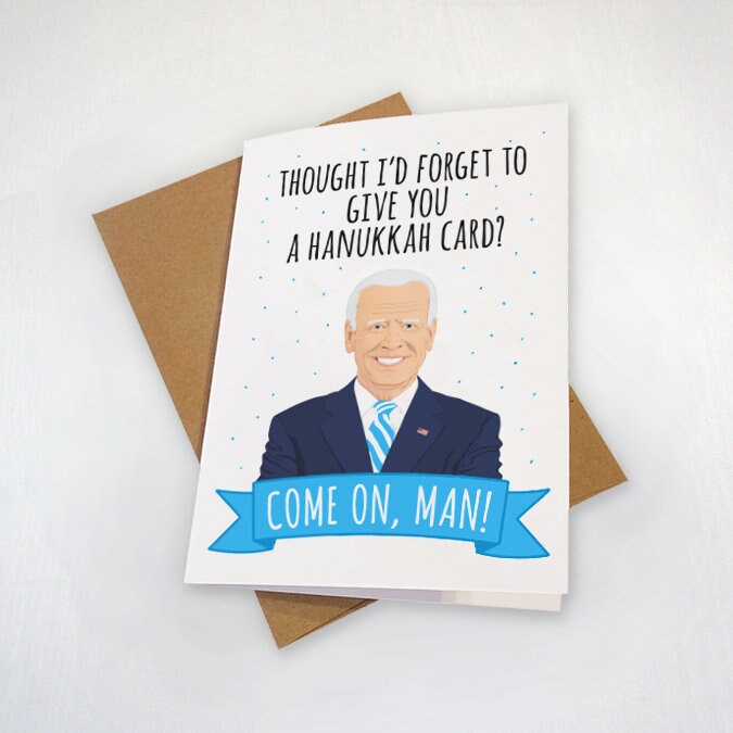 Joe Biden Hanukkah Card - Funny Hanukkah Card - Jewish Festival Card - Funny Holiday Happy Hanukkah Card