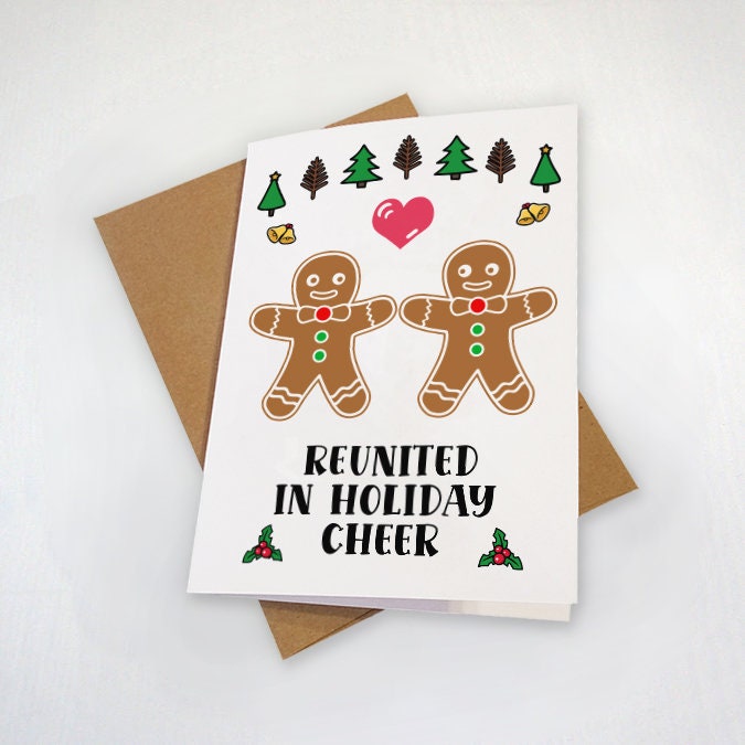 2021 Family Reunion Holiday Card - Reunited In Holiday Cheer - Gingerbread Man Christmas Card