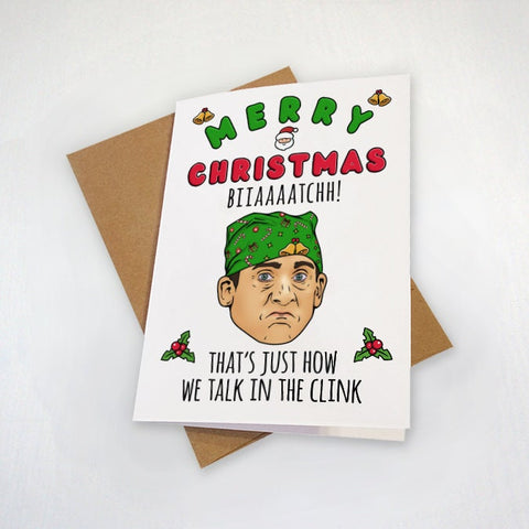 Funny Christmas Card From The Clink - Funny Holiday Card Card For Best Friend or Wife - Classic TV Show Greeting Card
