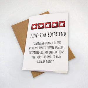 Cheeky Valentine's Day Card For Boyfriend - Positively Reviewed Boyfriend Valentine's Card - Fun Valentine's Card For Boyfriend