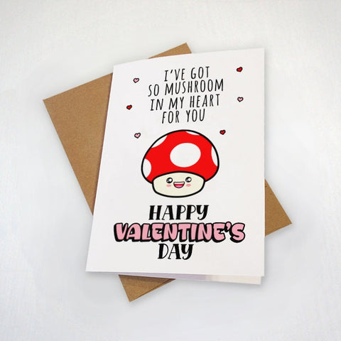 Mushroom Valentine's Day Card, Funny Valentine's Card For Husband, Dad Joke Valentine's Card, V-Day Gift For Him