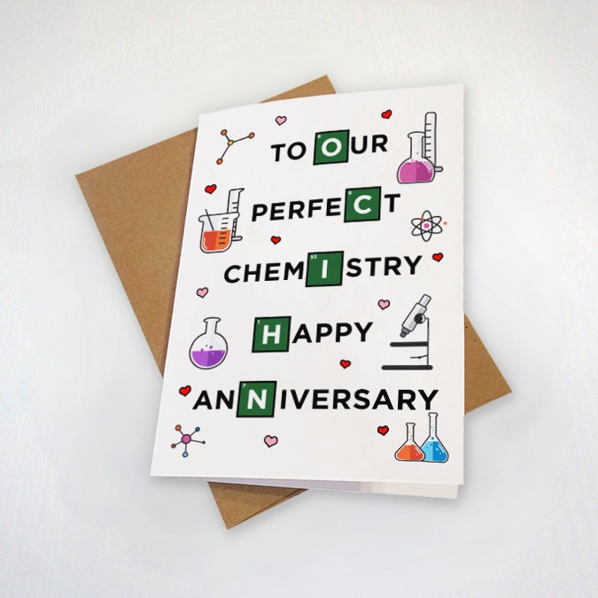 Perfect Chemistry Anniversary Card - Cute Anniversary Card For Scientist - Funny Anniversary Card For Husband, Wife