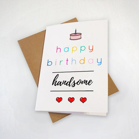 Handsome Husband Birthday Card For Him - Card For Boyfriend, Card For Husband, Card For Significant Other