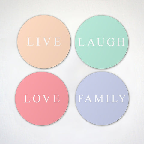 Live, Laugh, Love Fridge Magnets - Cute 4 Pack Magnet Set For Her, Cute Birthday Gift For Mom, Mother's Day Gift, Inspiring Family Quotes