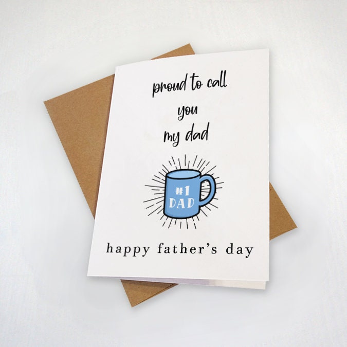 Father's Day Card For Dad - Number 1 Day Father's Day Card - Card For Him - Card For Dad, Card For Step-Dad, Card For Uncle,