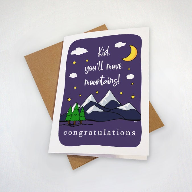 You'll Move Mountains Graduation Card - Lovely Graduation Card For Her, Card For Daughter, Grad Card Niece, Science Graduate