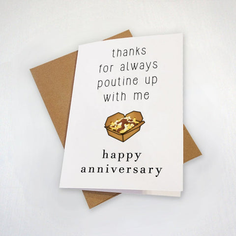 Funny Anniversary Card, Poutine Anniversary Card, Fries & Gravy Anniversary, Cute First Anniversary Card, Card For Him