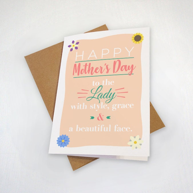 Graceful Mother's Day Card For Mom, Cute Mothers Day Card For Wife, Beautiful Mothers Day Card For Her