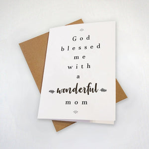 God Blessed Mother's Day Card For Mom, Christian Mothers Day Card, A Wonderful Card For A Wonderful Mom