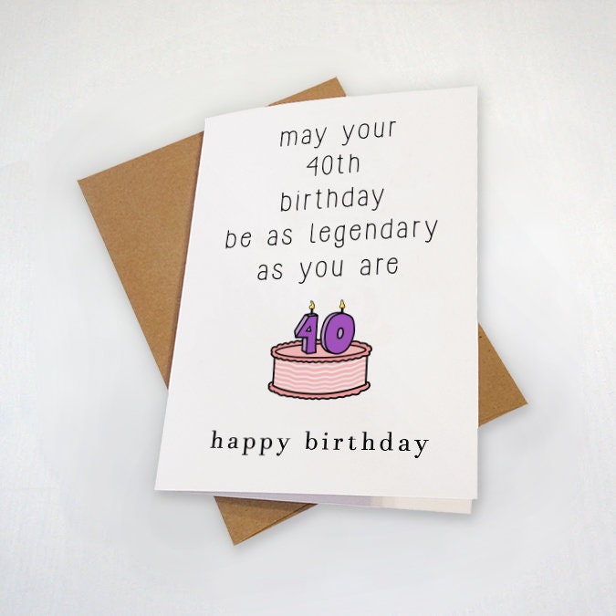 40th Birthday Card For Him - Uncle Birthday Card, Funny Birthday Card For Dad - Legendary Birthday Card For Brother