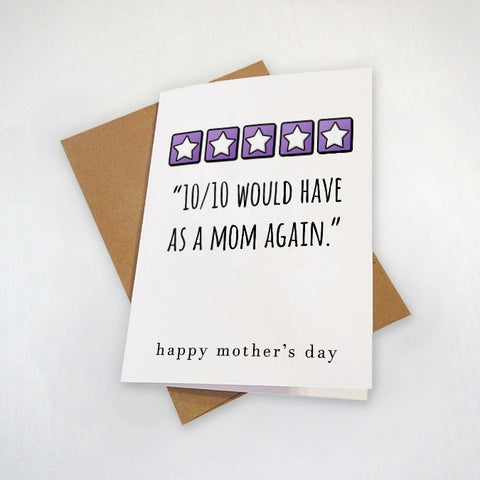 Highly Rated Mother's Day Card - Five Star Mom - Witty Review Father's Day Card To The Best Mom In The World - Awesome Mom
