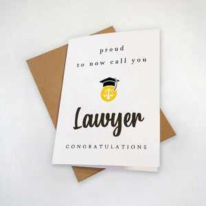New Lawyer Graduate Card, Law School Grad Card, Proud To Now Call You Lawyer, Congratulations Card For Her, For Daughter