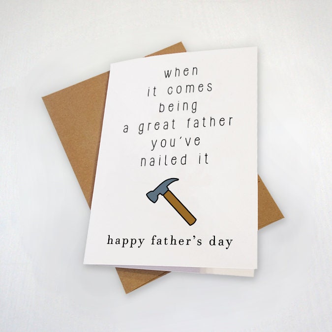 DIY Dad Father's Day Card - Cool Handyman Father - You've Nailed It Card For Fathers Day, Cute & Fun Greeting Card For Him