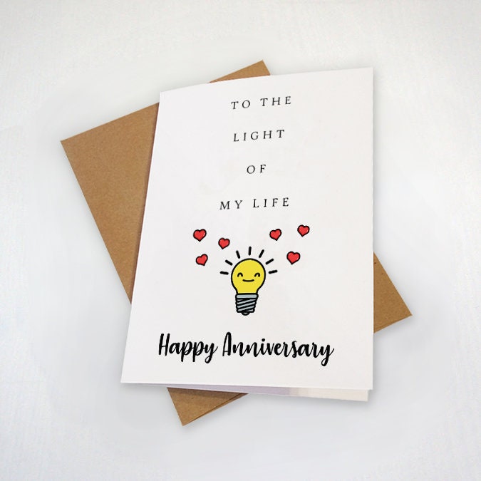 Delightful Anniversary Card For Husband, Cute Anniversary Card For Him, To The Light of My Light, Happy Anniversard Card For Boyfriend