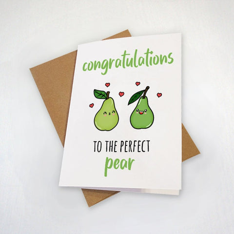 Cute Congratulations Card, Funny Engagement Card, Funny Getting Married Card, The Perfect Pair