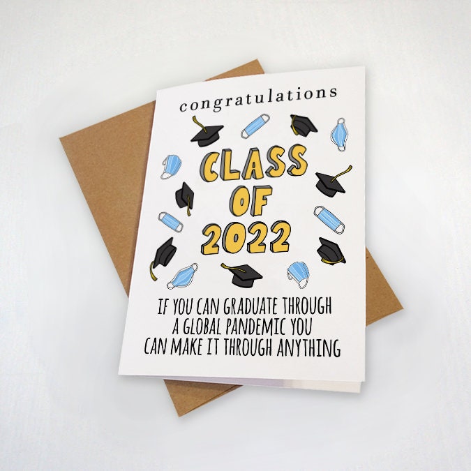 Class of 2022, Global Pandemic Graduation, Hats Off Finally Over Graduation Card, Funny Grad Card For New College Graduate