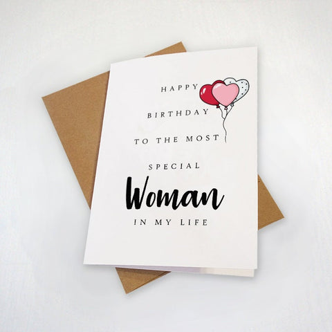 A Special Woman Birthday Card For Her, Adorable Birthday Card For Wife, Girlfriend Birthday Gift, Lovely Birthday Present Idea