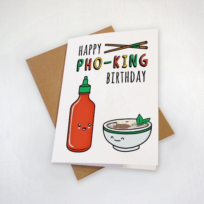 Funny Birthday Card, Pho Card, Happy Birthday Card, 30th Birthday Card For Her, Cute Birthday Card For Wife, Greeting Card For Birthday Boy