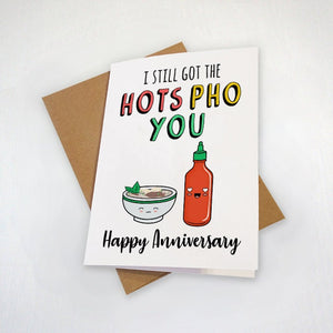 Cute Anniversary Card For Her - Hilarious Pho Themed Anniversary, Funny Anniversary Card For Husband, Adorable Anniversary Card For Wife